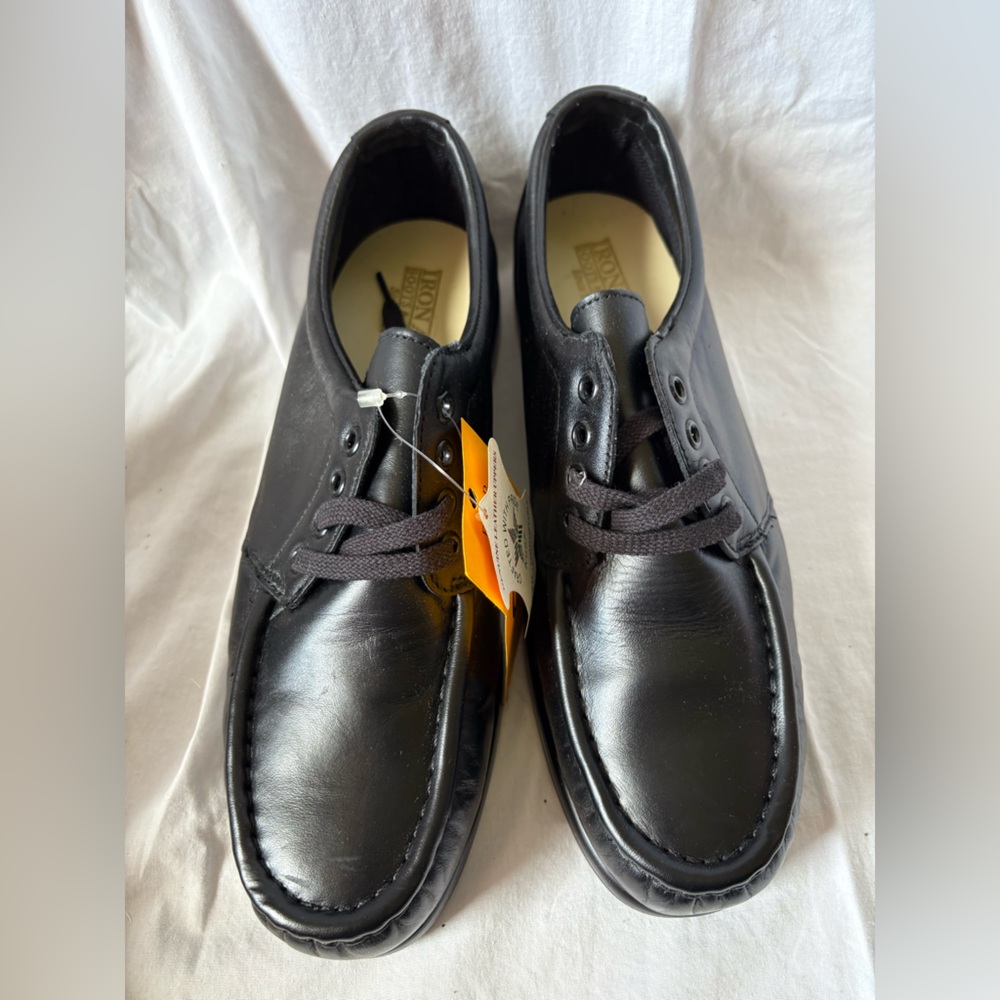 Iron Age Steel Toe Black Leather Safety Shoes Mens Size 10 W